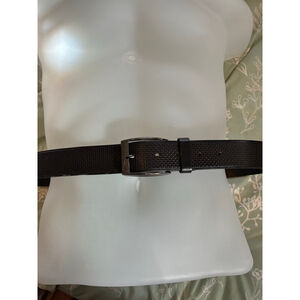 Men's BOSS Black Textured Leather Belt One Size